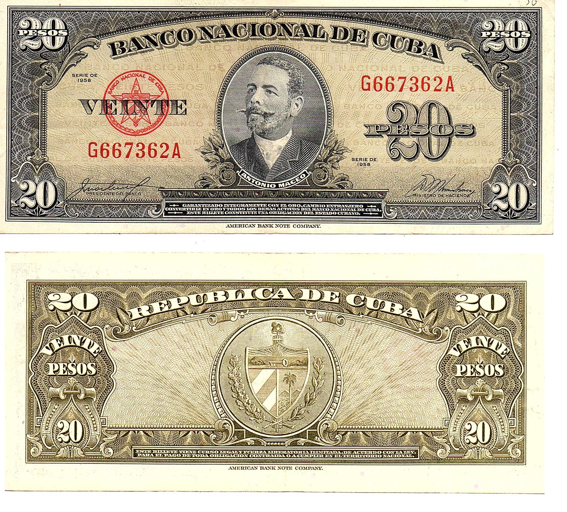 Cuba #80b/AU 20 Pesos